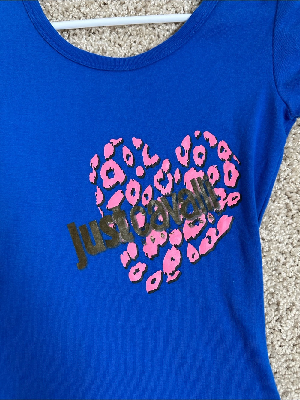 Just Cavalli Blue Heart Graphic Tee - Picture 2 of 9